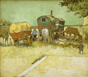 Obozowisko Cyganów z Caravans, Vincent van Gogh