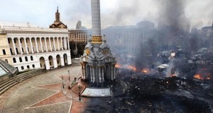Kijów Majdan przed i po zamieszkach