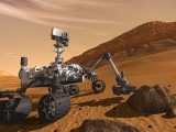 Łazik Curiosity na Marsie - ilustracja
