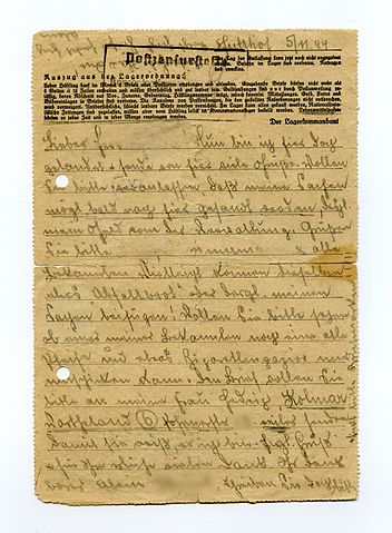 List z KL Stutthof, listopad 1944